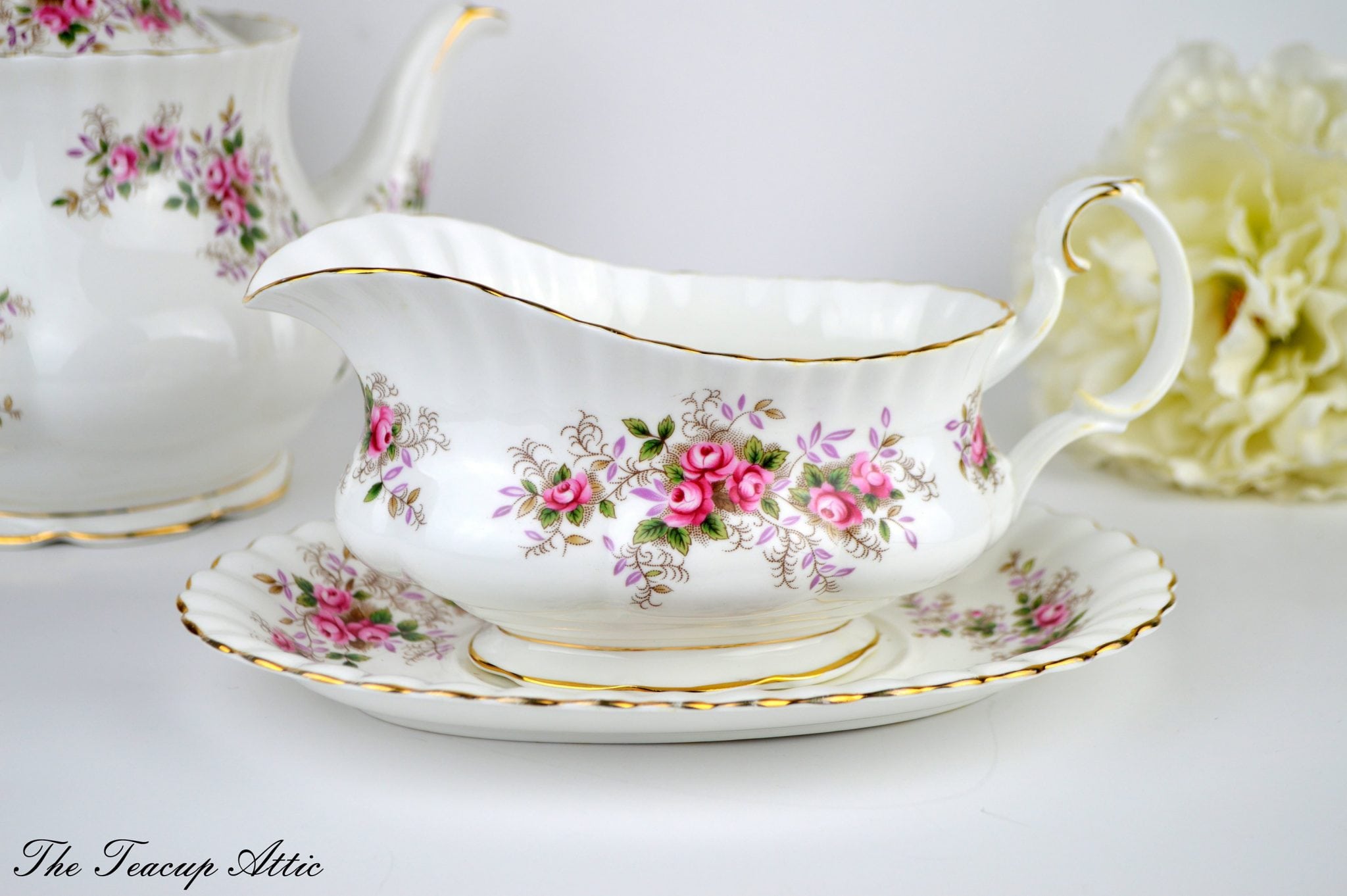 Royal Albert Lavender Rose Gravy Boat With Underplate The Teacup Attic