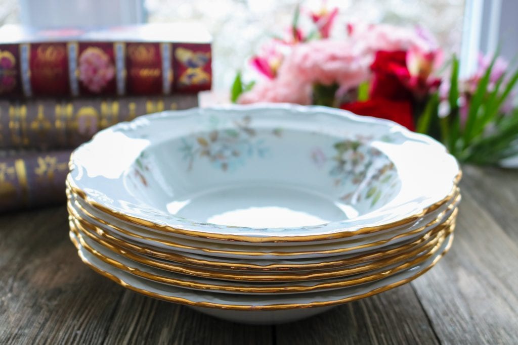 Set of 6 Royal Albert Haworth Rimmed Soup Bowls The Teacup Attic