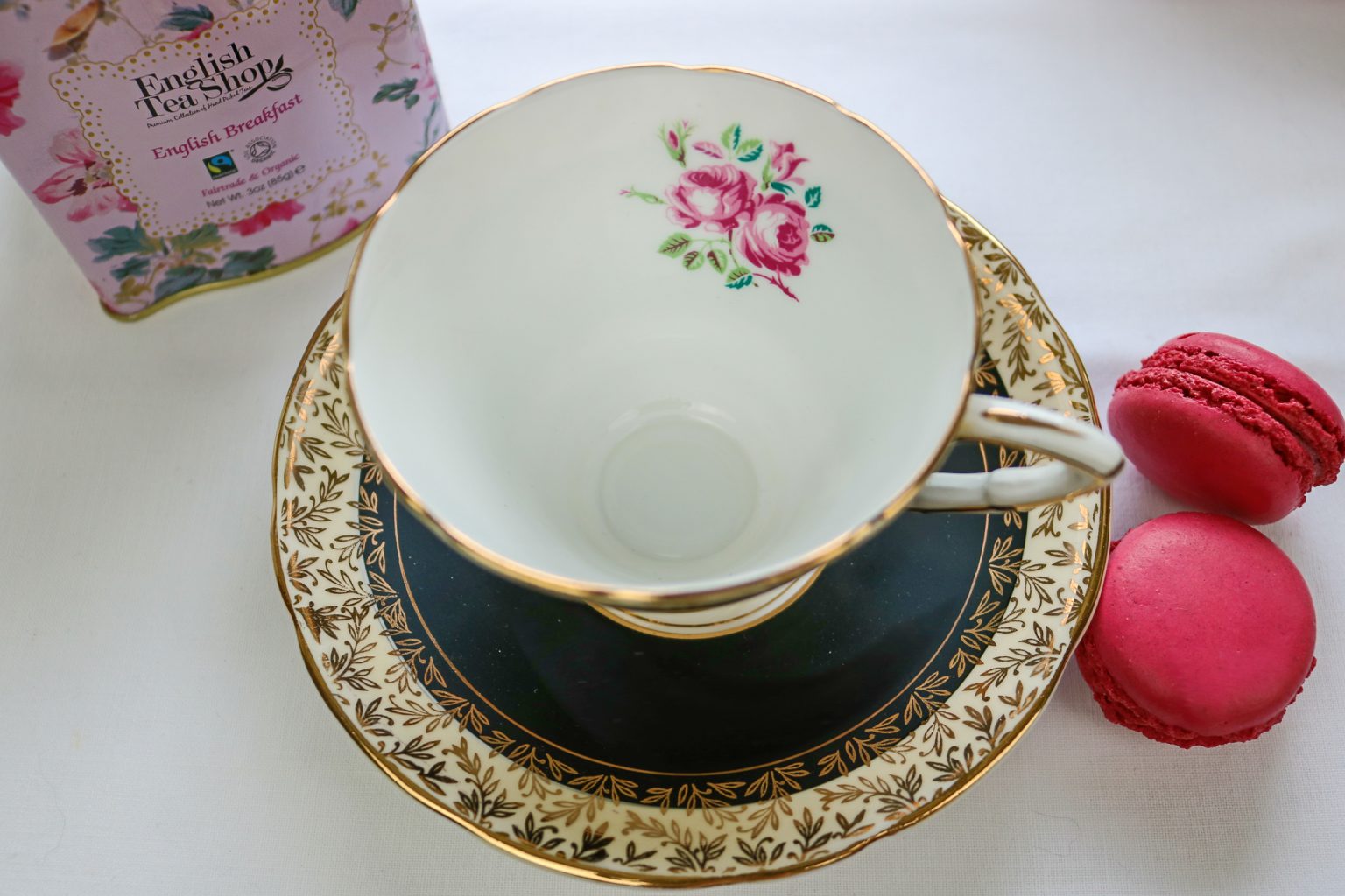 Royal Stafford Black And White Art Deco Teacup And Saucer The Teacup