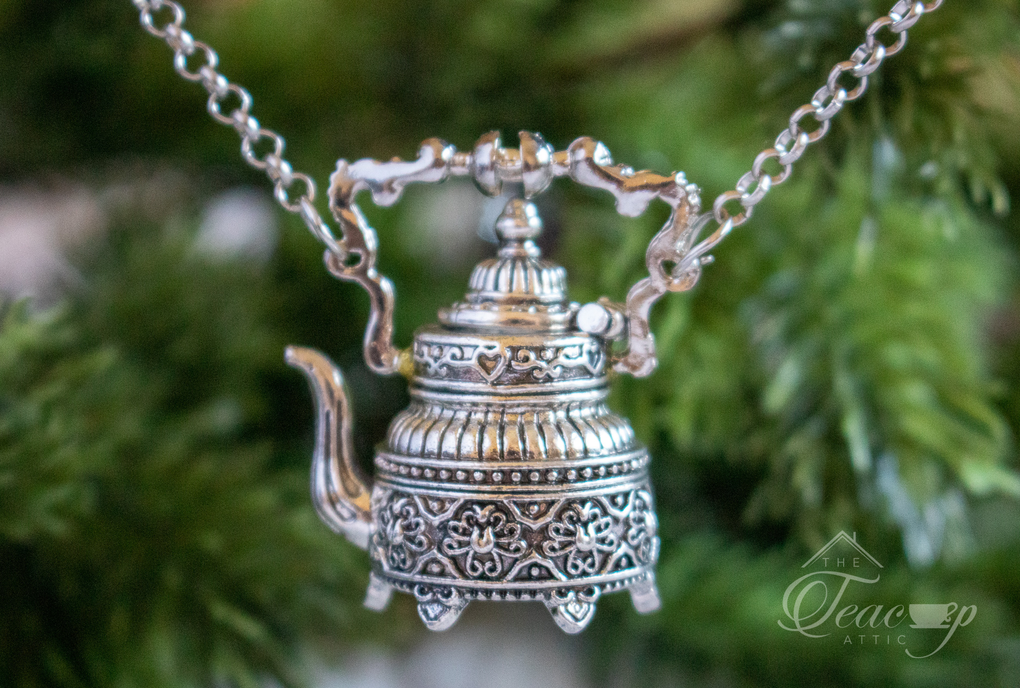 Silver Teapot Pendant Necklace The Teacup Attic