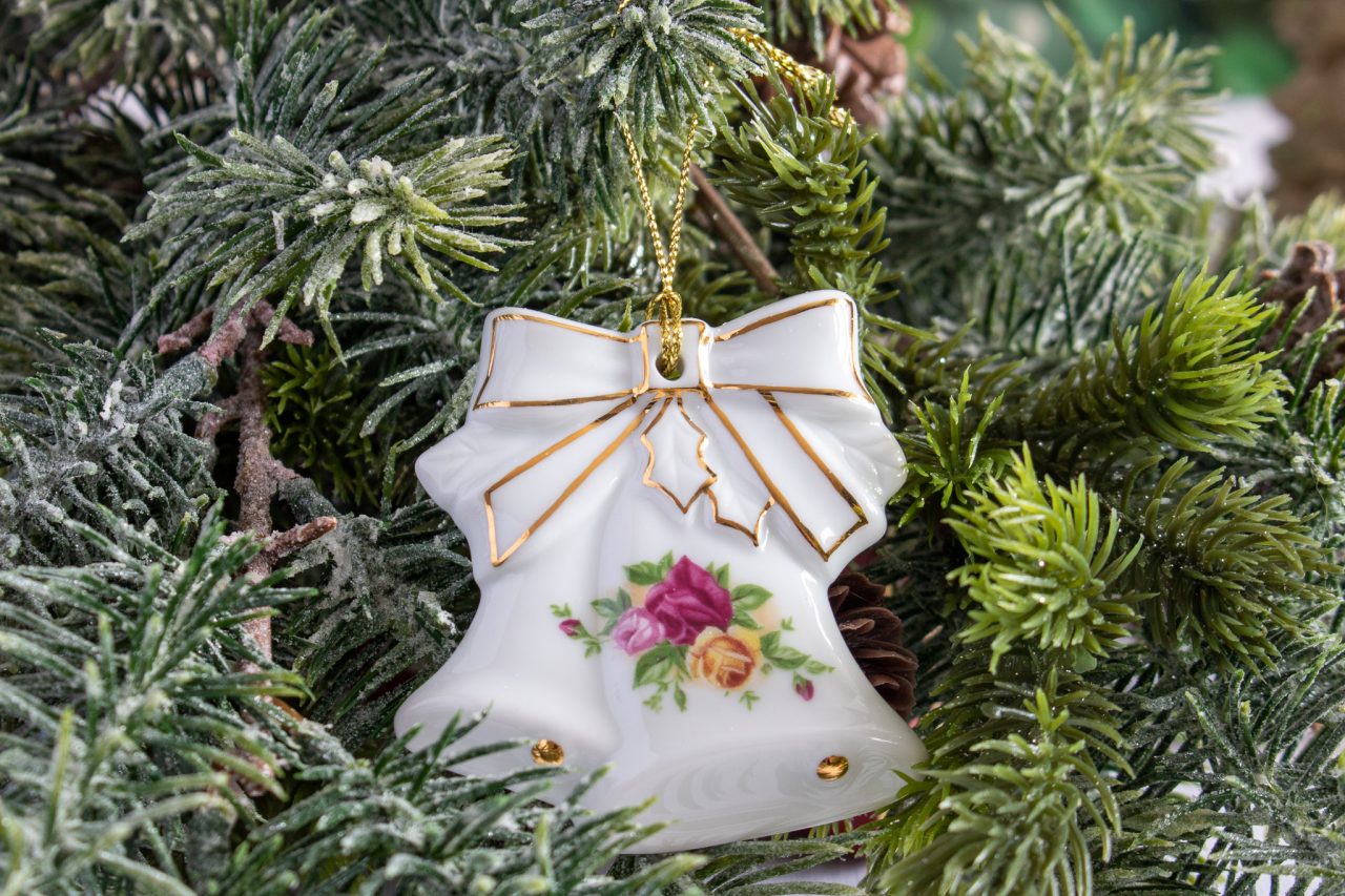 Royal Albert Old Country Roses Christmas Bells Ornament The Teacup Attic