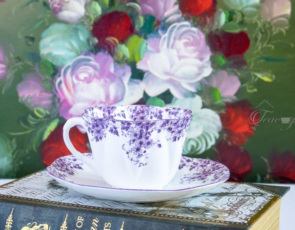 Rare Shelley Dainty Mauve Teacup And Saucer The Teacup Attic