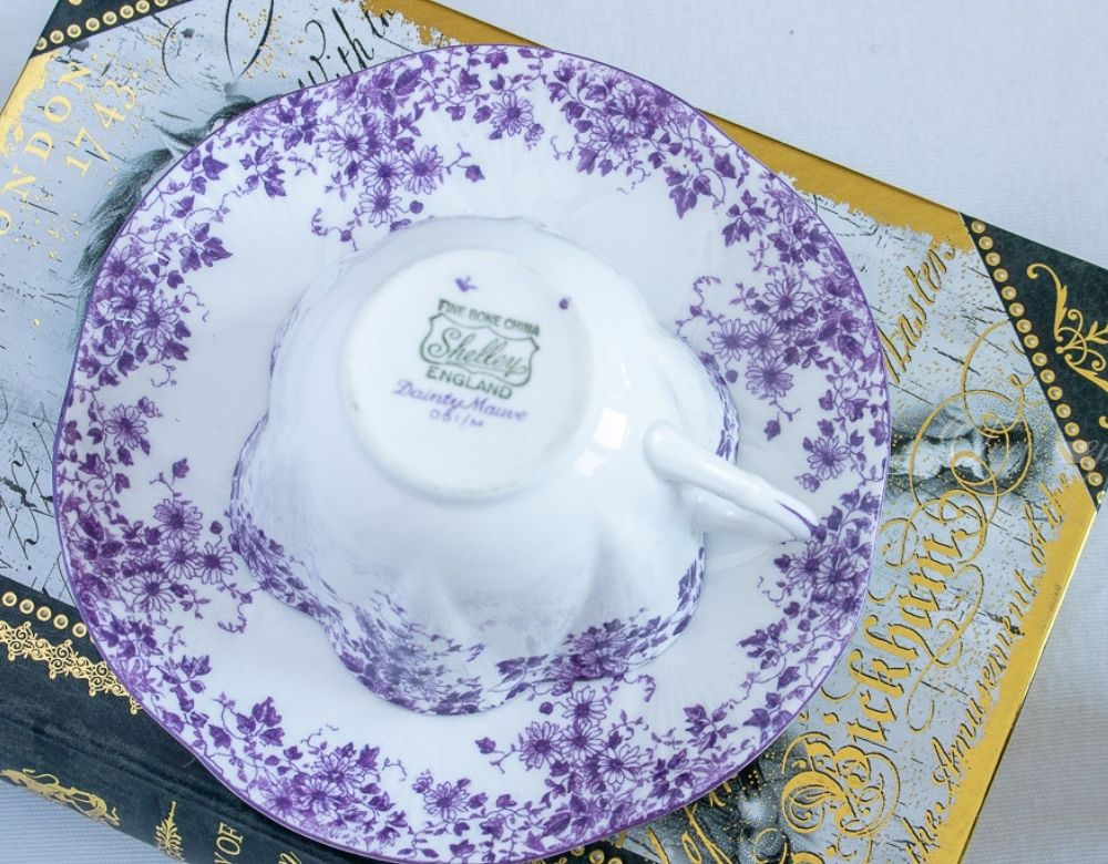 Rare Shelley Dainty Mauve Teacup And Saucer The Teacup Attic
